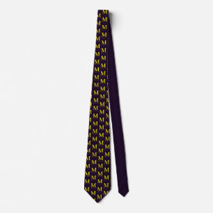 Minimalist yellow elegant sophisticated monogram tie