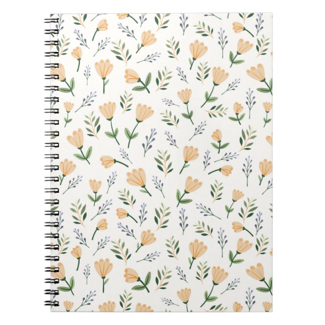 Minimalist Yellow Floral Notebook (Front)