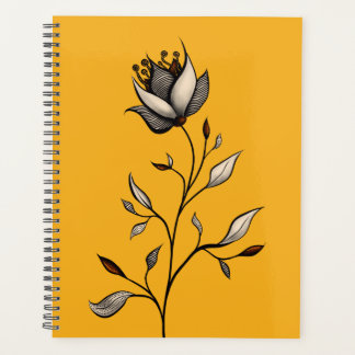 Minimalist Yellow Flower Abstract Art Planner