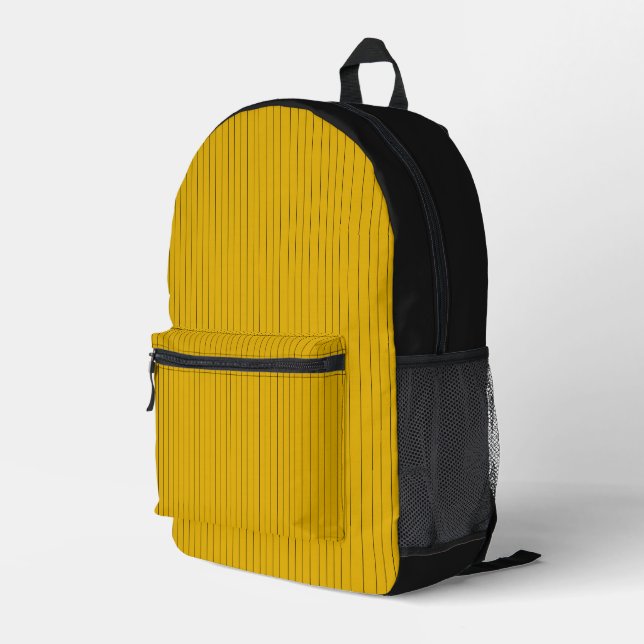 Minimalist Yellow Geometric Custom Name Printed Backpack (Back Corner Right)