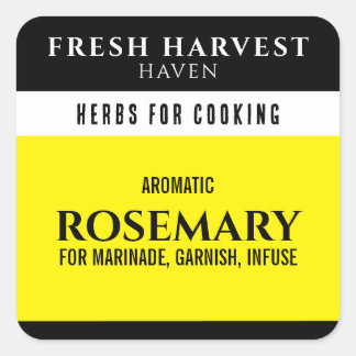 Minimalist Yellow Herb Square Sticker