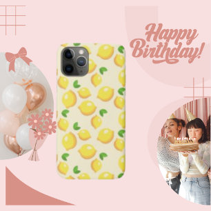 Minimalist Yellow Lemon  Fruits Pattern Backgound iPhone 11 Pro Case