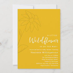 Minimalist Yellow Little Wildflower Floral Invitation