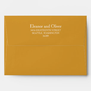 Minimalist Yellow Matching Wedding Return Address Envelope