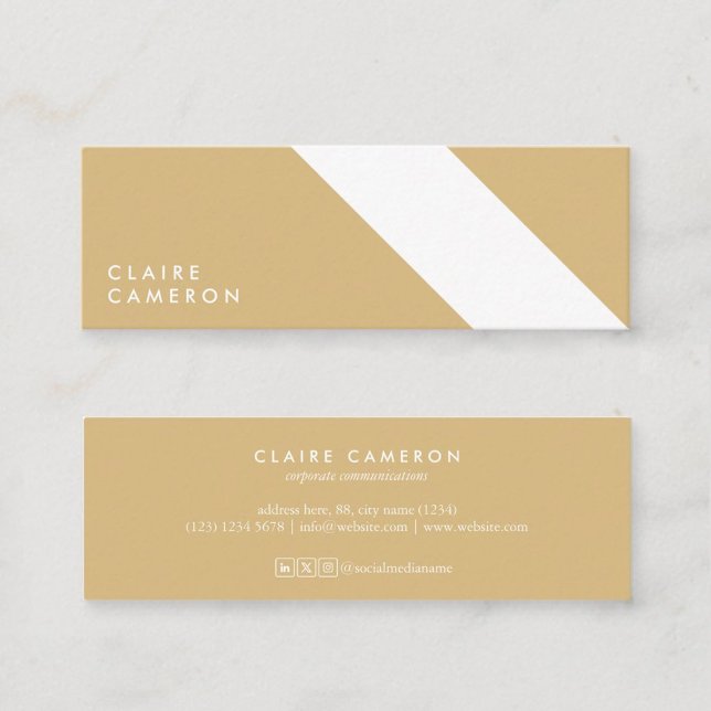 minimalist yellow modern geometric pattern mini business card (Creator Uploaded)