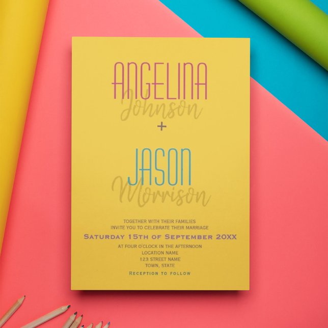 Minimalist Yellow Modern Wedding Invitation (Creator Uploaded)