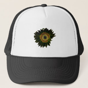 Minimalist Yellow Neon Sunflower Floral Art Trucker Hat