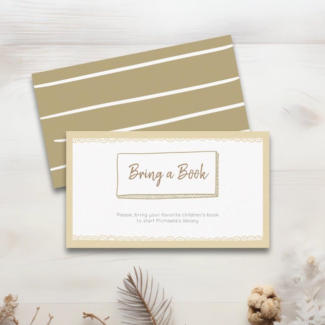 Minimalist Yellow Neutral Bring a Book Enclosure Card (Creator Uploaded)