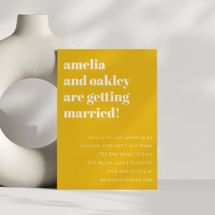 Minimalist Yellow Retro Simple Wedding Website Invitation