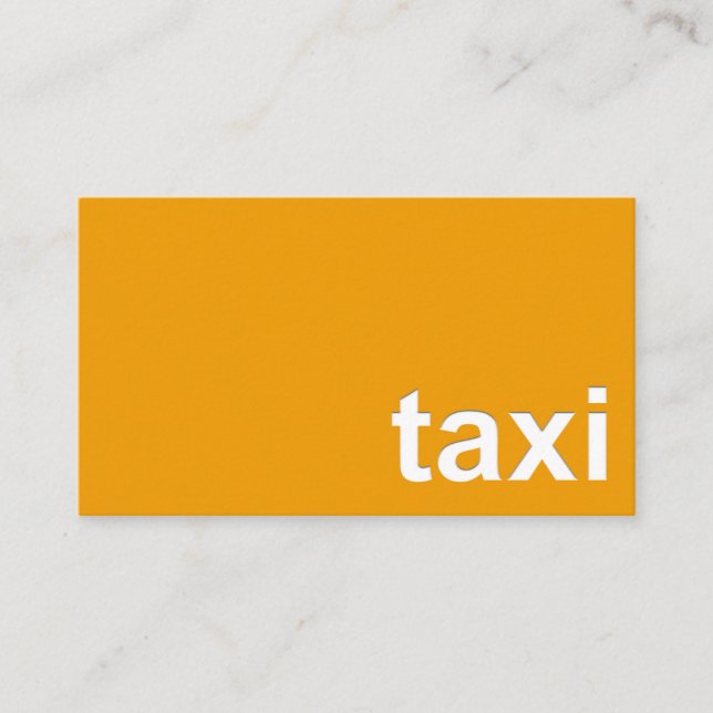 Minimalist Yellow Taxi Signage Driver Business Card (Front)