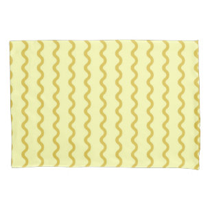 Minimalist Yellow Wavy Stripe Modern Bedding Pillowcase