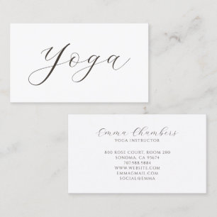 Minimalist Yoga Instructor Lotus Pose Illustration Business Card