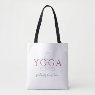 Minimalist Yoga Instructor Lotus Pose Illustration Tote Bag
