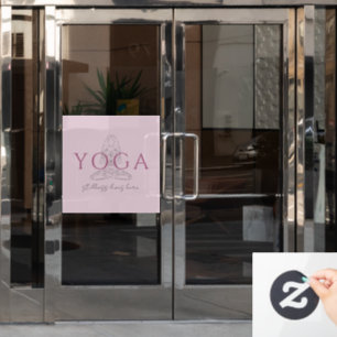 Minimalist Yoga Lotus Pose Yoga Studio Window Cling