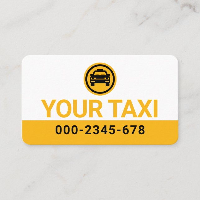 Minimalist Your Yellow Taxi Cab Business Card (Front)