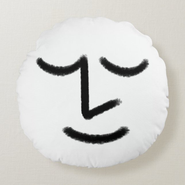 Minimalist Zen Face Throw Pillow (Front)