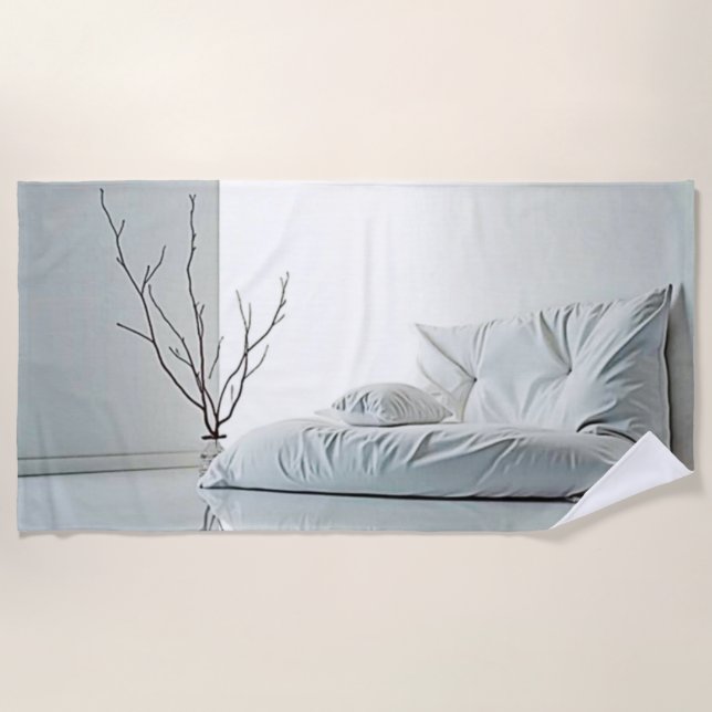 Minimalist Zen Interior Design Beach Towel (Front)