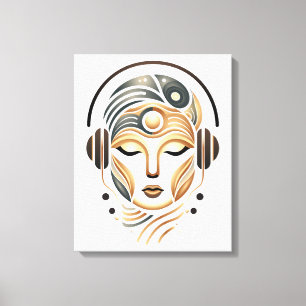 Minimalist Zen Music Goddess Geometric Abstract Canvas Print