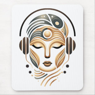 Minimalist Zen Music Goddess Geometric Abstract Mouse Mat