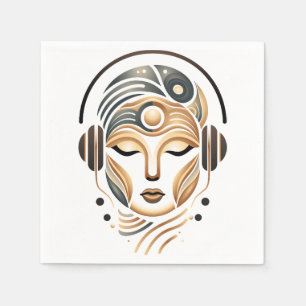 Minimalist Zen Music Goddess Geometric Abstract Napkin