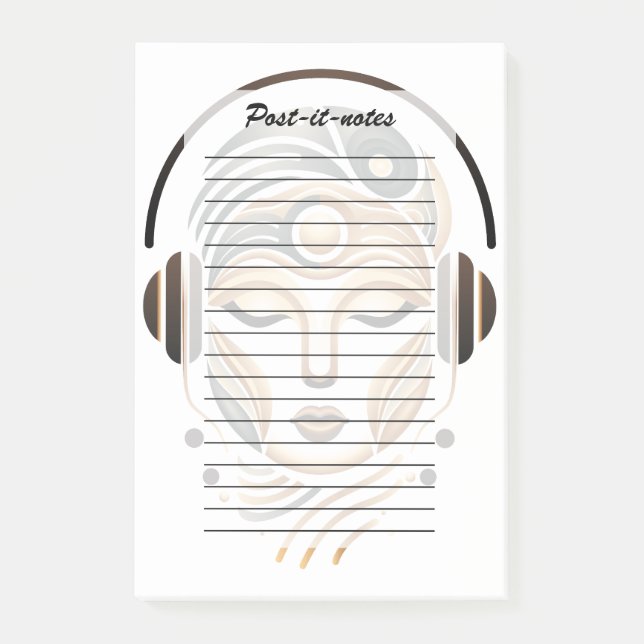 Minimalist Zen Music Goddess Geometric Abstract Post-it Notes (Front)