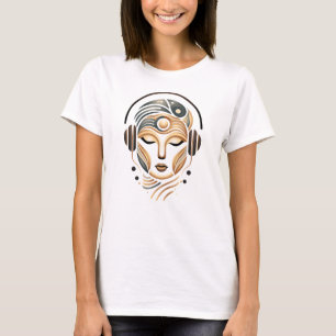 Minimalist Zen Music Goddess Geometric Abstract T-Shirt