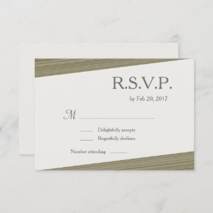 Minimalist zen olive green grey stripes rsvp invitation