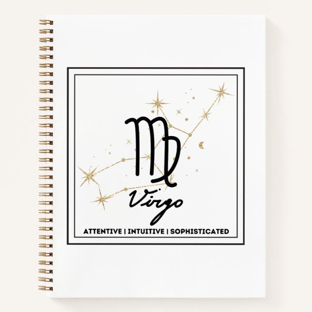Minimalist Zodiac Virgo Notebook (Front)