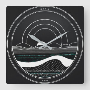MINIMALISTE OCEAN Wall Clock, Square Acrylic Clock