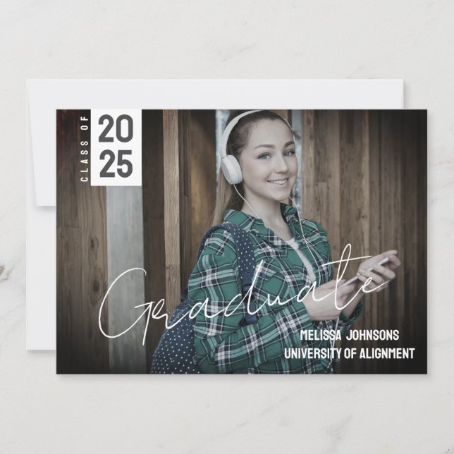 Minimalistic 2 Photo Graduation Announcement (Front)
