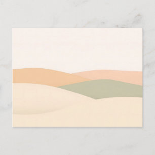 Minimalistic Abstract Landscape with Rolling Hills Postcard