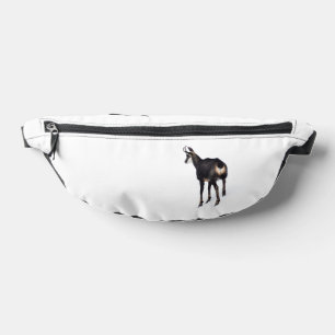 Minimalistic Alpine Chamois mountain goat on snow Bum Bags