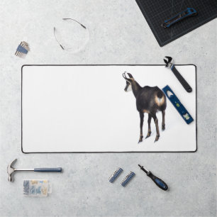 Minimalistic Alpine Chamois mountain goat on snow Desk Mat