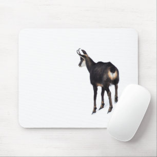 Minimalistic Alpine Chamois mountain goat on snow Mouse Mat