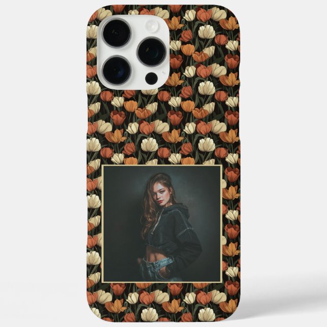 Minimalistic Anniversary Keepsake Tulip Flower Pho Case-Mate iPhone Case (Back)