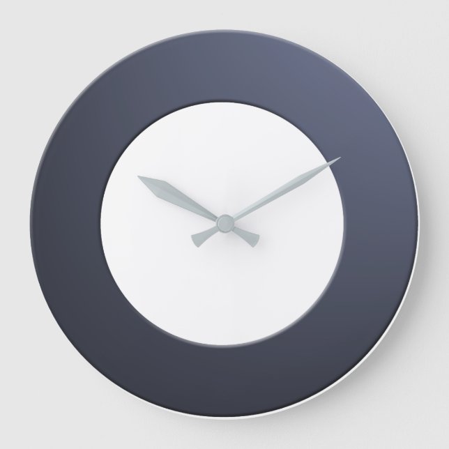 Minimalistic any Colour No Digits on Blue Frame Large Clock (Front)
