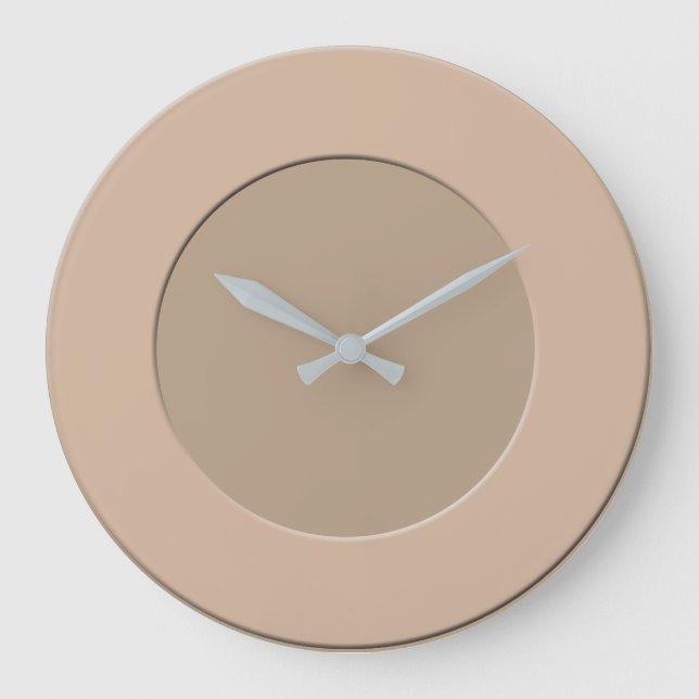 Minimalistic any Colour No Digits on Latte Frame Large Clock (Front)