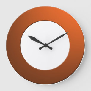 Minimalistic any Colour No Digits on Orange Frame Large Clock