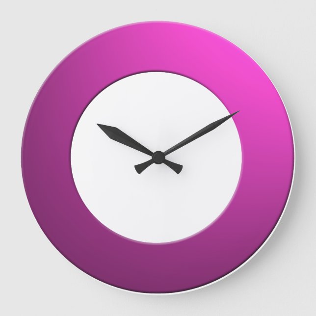 Minimalistic any Colour No Digits on Pink Frame Large Clock (Front)
