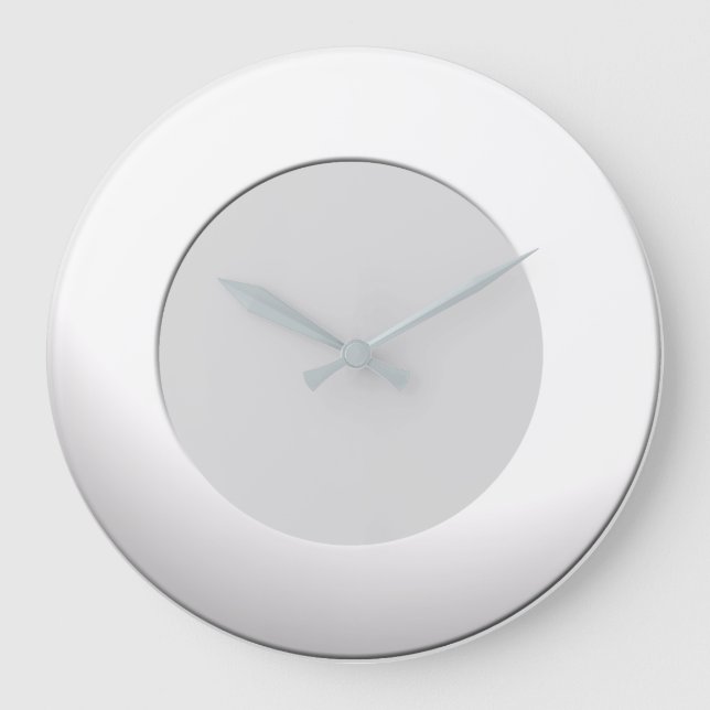 Minimalistic any Colour No Digits on White Frame Large Clock (Front)