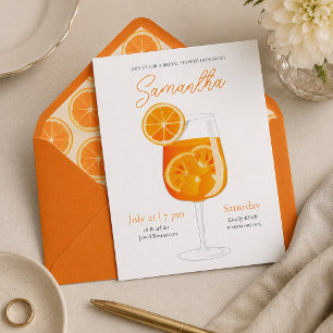Minimalistic Aperol Spritz Bridal Shower Invitation