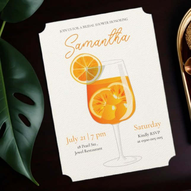 Minimalistic Aperol Spritz Bridal Shower Invitation (Creator Uploaded)
