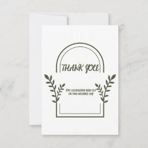 Minimalistic Arch Frame Wedding Thank You  Card