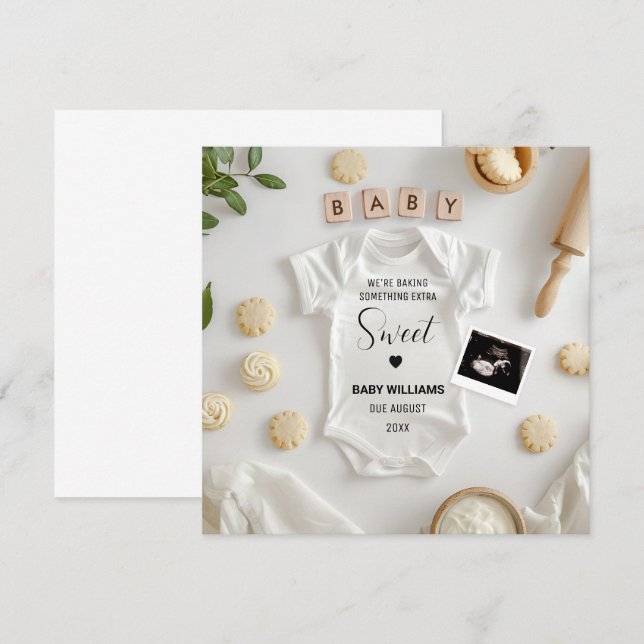 Minimalistic Baking Pregnancy Announcement (Front/Back)