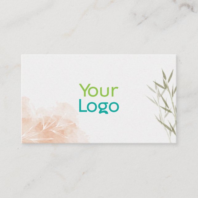 Minimalistic Bamboo Floral Style Business Card (Front)