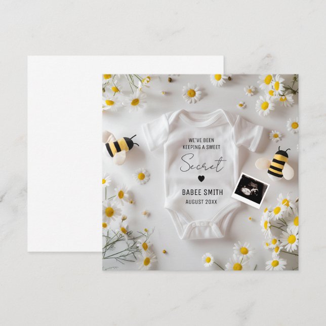 Minimalistic Bee Pregnancy Announcement (Front/Back)