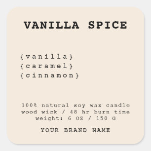 Minimalistic beige candle label
