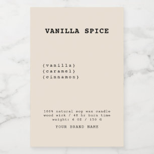 Minimalistic beige candle label