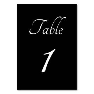 Minimalistic: Black and Cursive Table Number