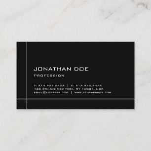 Minimalistic Black And White Cute Plain Tasteful Business Card